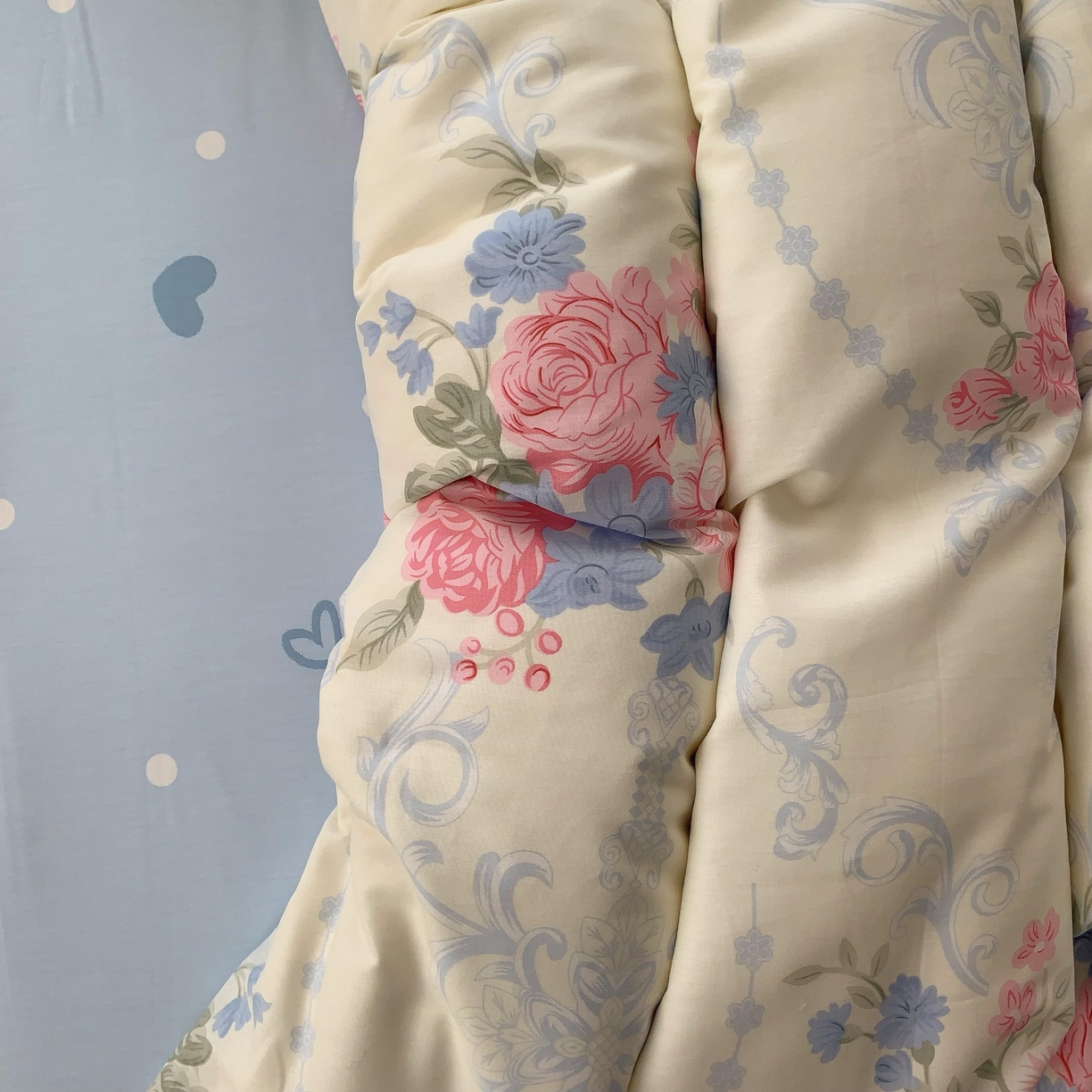 91家纺网 家纺一手货源 找家纺 莱豫家纺 2025新款亲肤舒适小清新印花纯棉四件套 那年花开