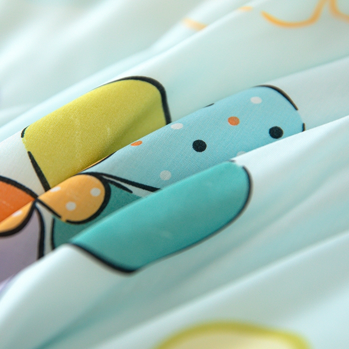 91家纺网 家纺一手货源 找家纺 天瑜家纺 2025新款棉绸夏被苏香绸舒香绸夏凉被人造棉空调被 七色花 蓝