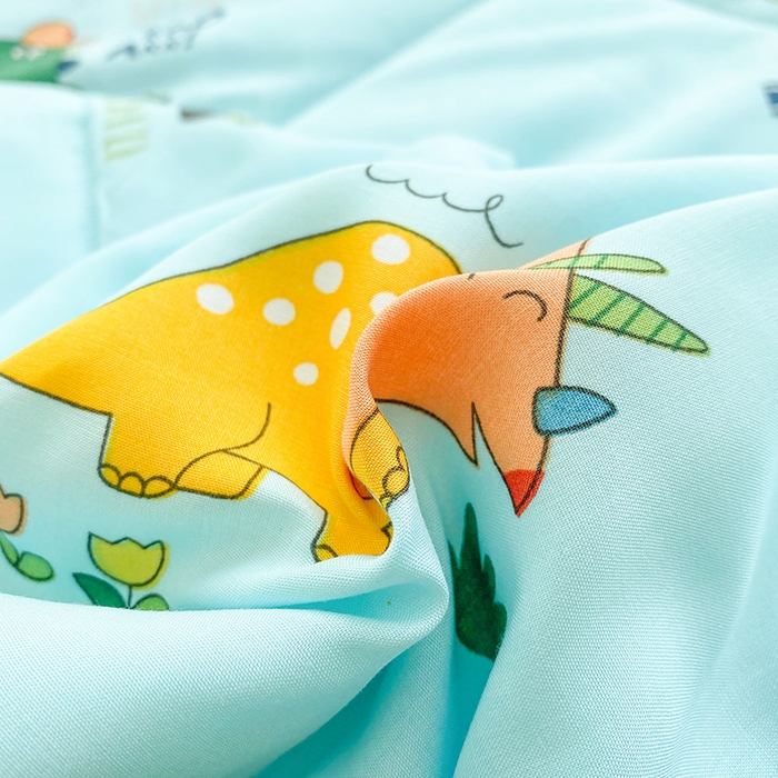 91家纺网 家纺一手货源 找家纺 天瑜家纺 2025新款棉绸夏被苏香绸舒香绸夏凉被人造棉空调被 汽车恐龙蓝