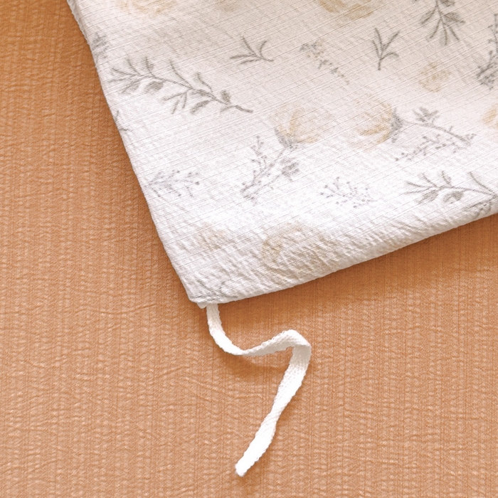 91家纺网 家纺一手货源 找家纺 蓝淋家纺 2025新款亲肤舒适皱皱棉印花四件套 惜花芷-桔