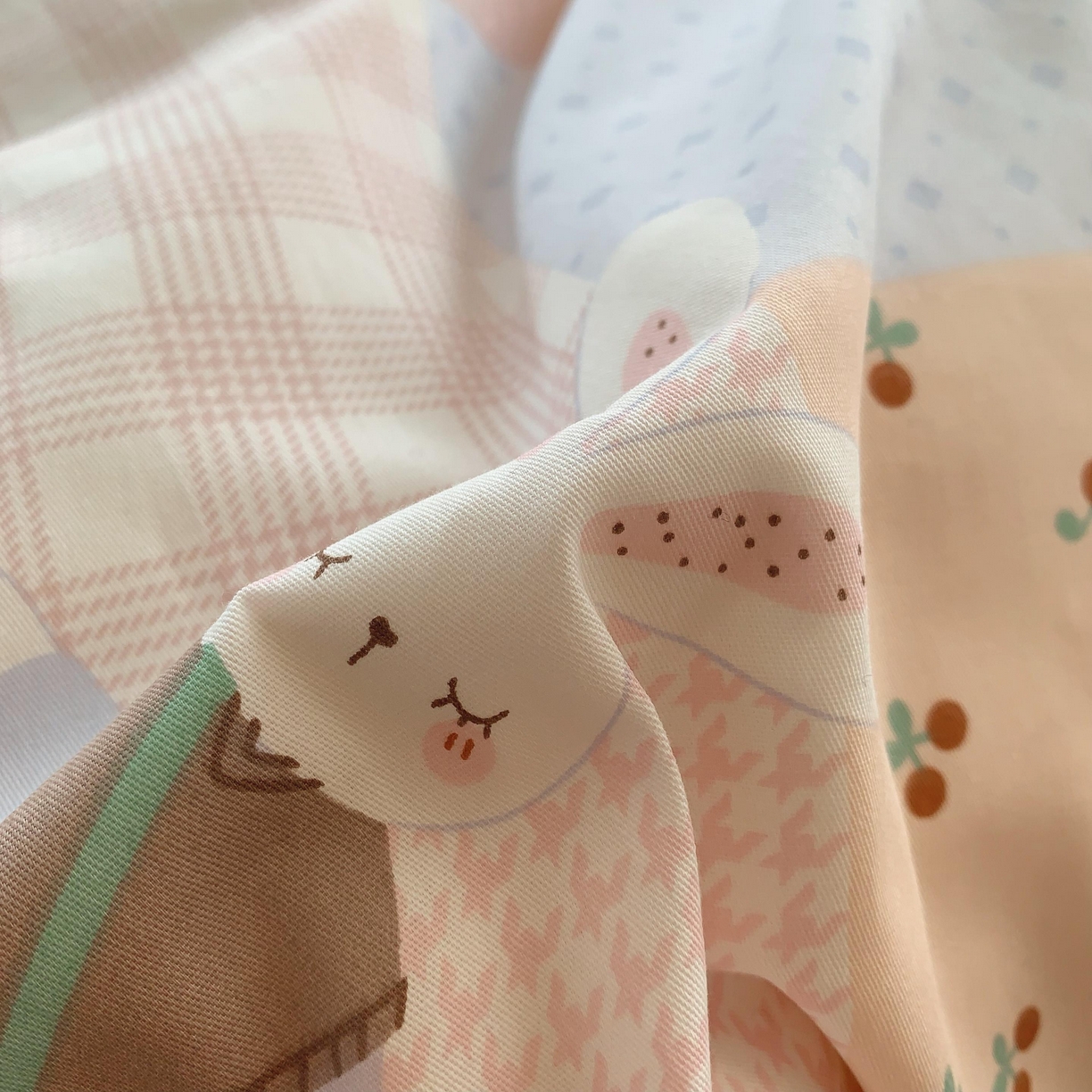 91家纺网 家纺一手货源 找家纺 莱豫家纺 2025新款亲肤舒适小清新印花纯棉四件套 小兔公主