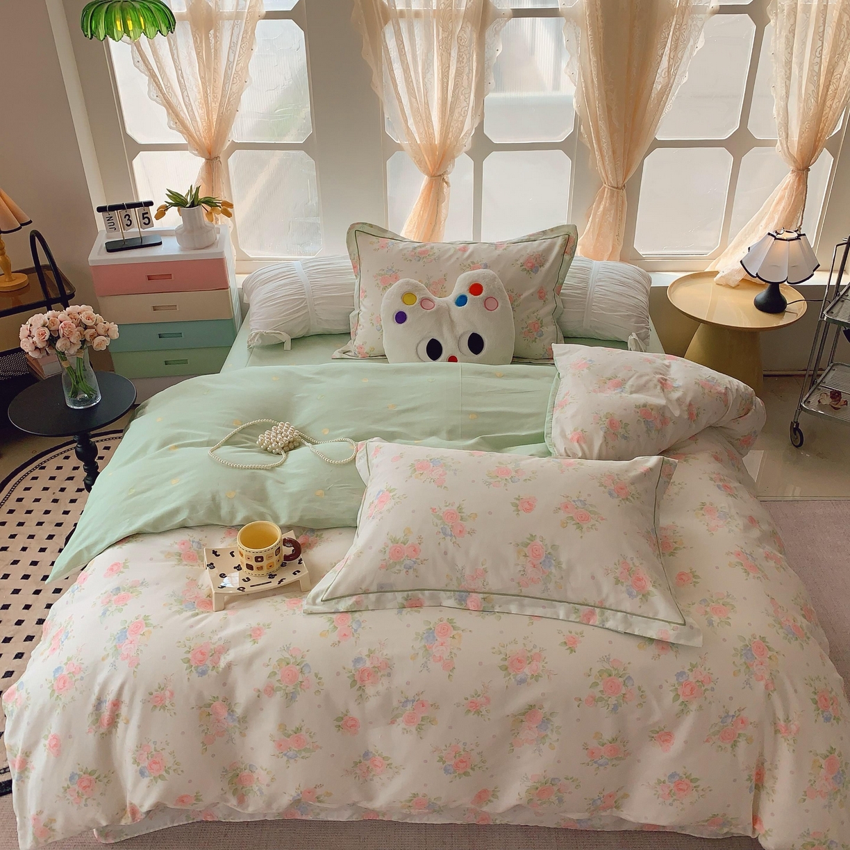 莱豫家纺 2025新款亲肤舒适小清新印花纯棉四件套 知夏