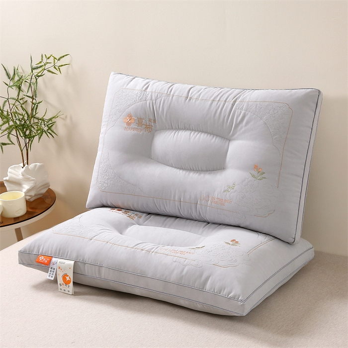 91家纺网 家纺一手货源 找家纺 天意美枕芯 2025新款喜柿花生枕头枕芯 灰色 48*74cm/只