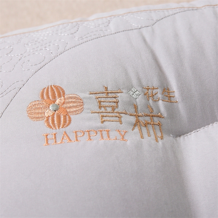 91家纺网 家纺一手货源 找家纺 天意美枕芯 2025新款喜柿花生枕头枕芯 灰色 48*74cm/对