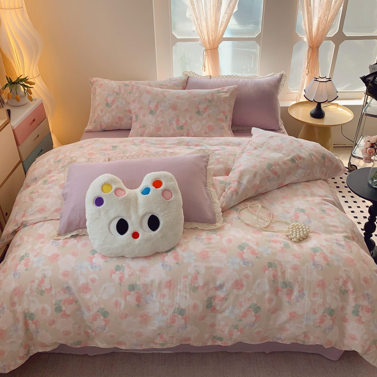 91家纺网 家纺一手货源 找家纺 （总）莱豫家纺 2025新款亲肤舒适双层纱四件套