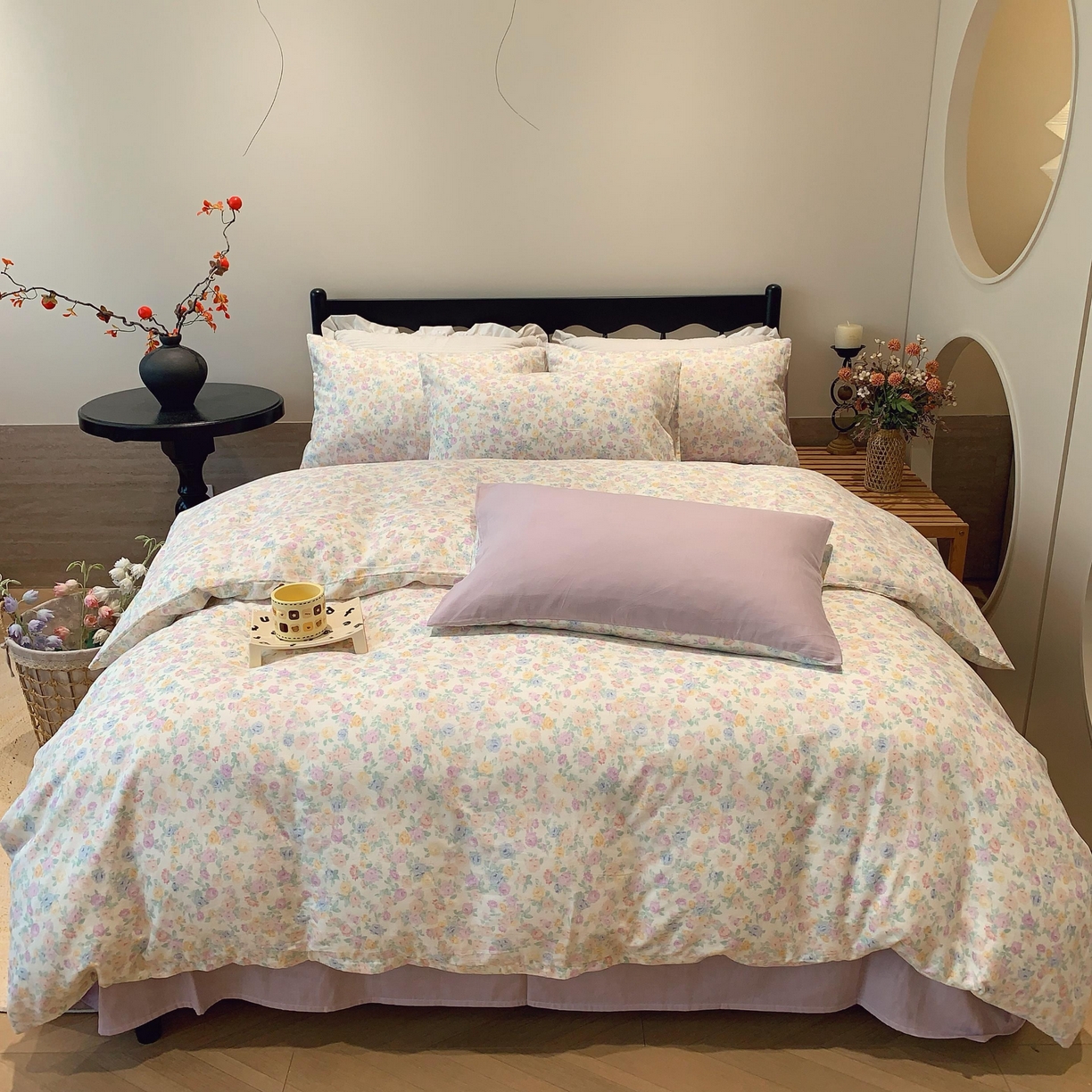 91家纺网 家纺一手货源 找家纺 （总）莱豫家纺 2025新款亲肤舒适双层纱四件套