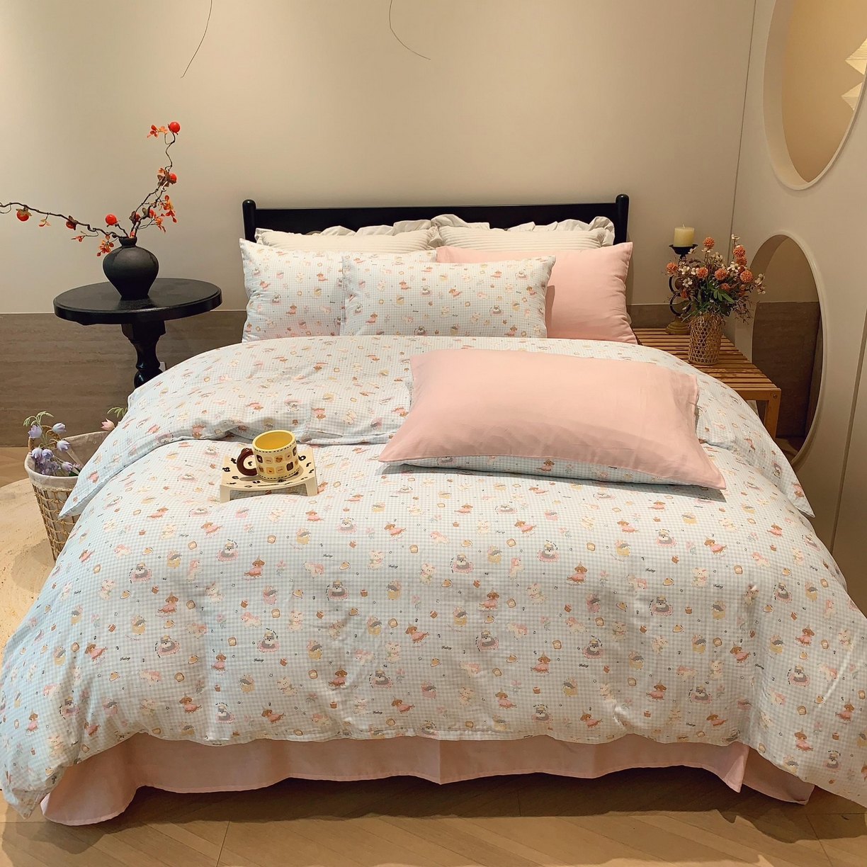 91家纺网 家纺一手货源 找家纺 （总）莱豫家纺 2025新款亲肤舒适双层纱四件套