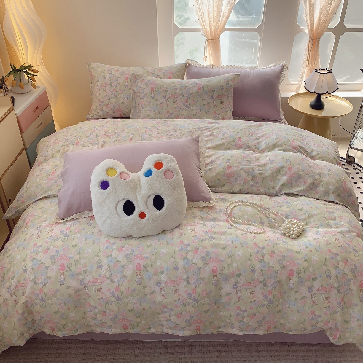 91家纺网 家纺一手货源 找家纺 （总）莱豫家纺 2025新款亲肤舒适双层纱四件套