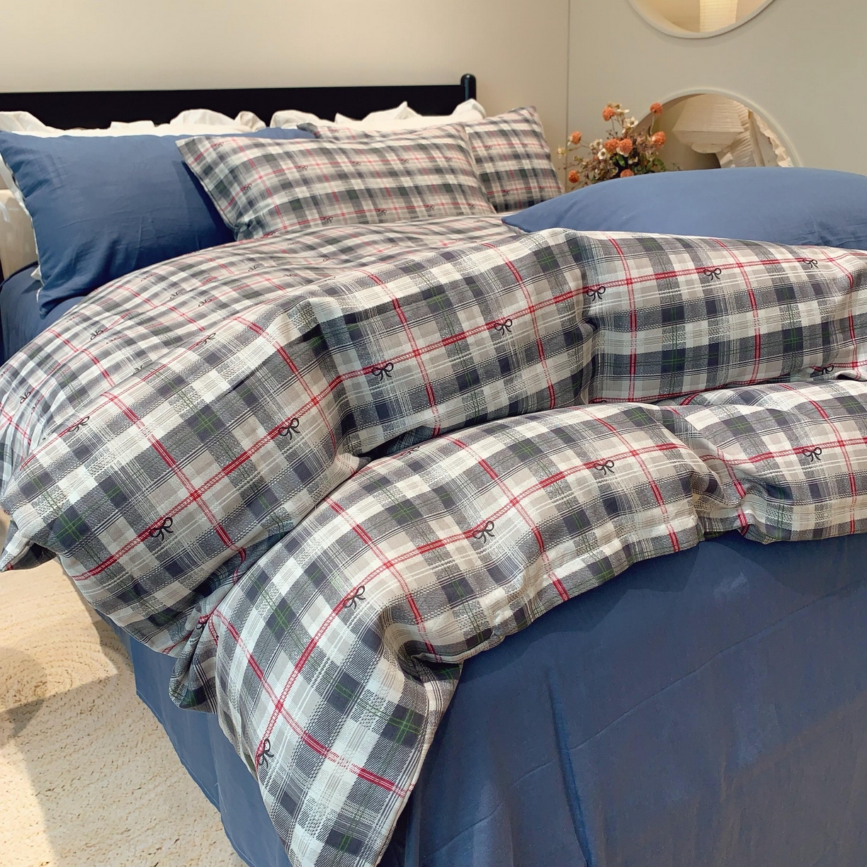 91家纺网 家纺一手货源 找家纺 莱豫家纺 2025新款亲肤舒适双层纱四件套 爱尔兰