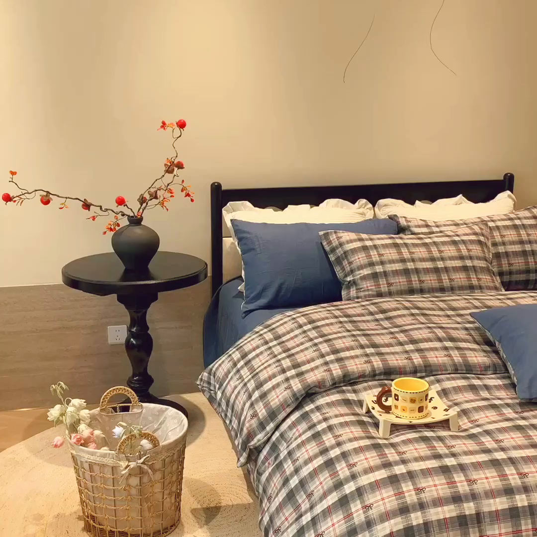 91家纺网 家纺一手货源 找家纺 莱豫家纺 2025新款亲肤舒适双层纱四件套 爱尔兰