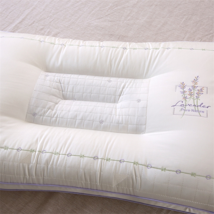 91家纺网 家纺一手货源 找家纺 天意美枕芯 2025新款薰衣草养生保健枕枕头枕芯 薰衣草立体养身枕-皎洁白 48*74cm/对