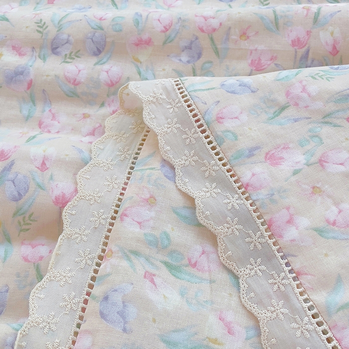 91家纺网 家纺一手货源 找家纺 集布 2025新款100%全棉双层纱花边款夏被夏凉被 初夏