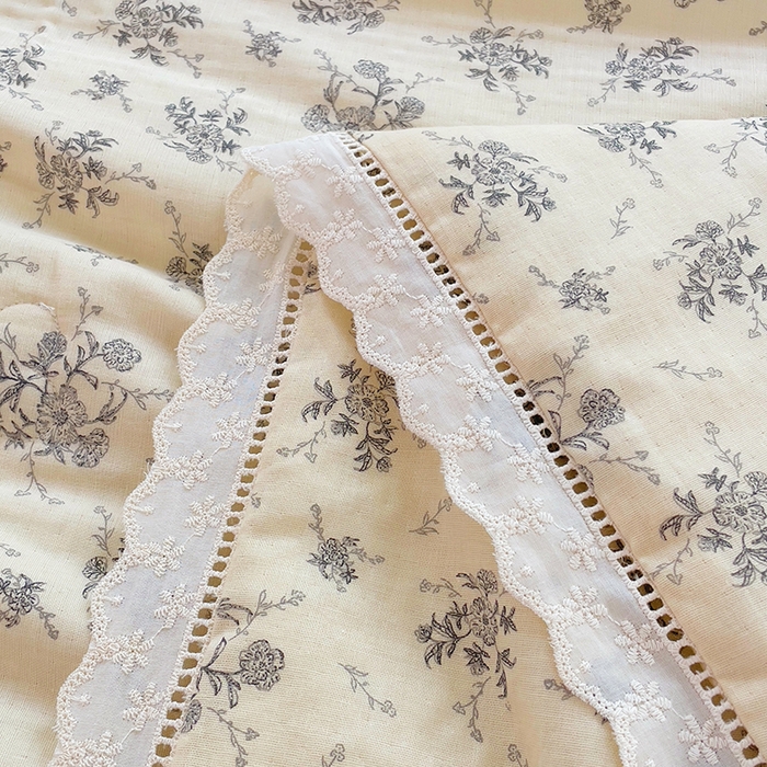 91家纺网 家纺一手货源 找家纺 集布 2025新款100%全棉双层纱花边款夏被夏凉被 赫拉