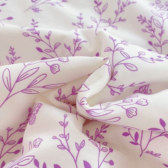 91家纺网 家纺一手货源 找家纺 集布 2025新款100%全棉双层纱花边款夏被夏凉被 紫草藤