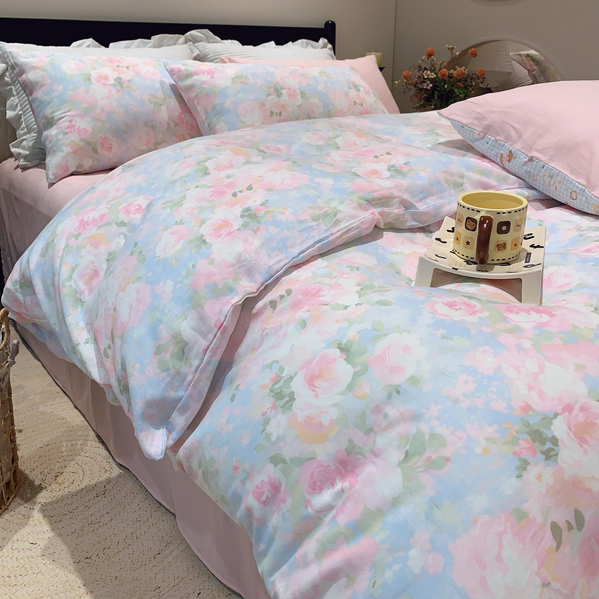 91家纺网 家纺一手货源 找家纺 莱豫家纺 2025新款亲肤舒适双层纱四件套 黎明心境