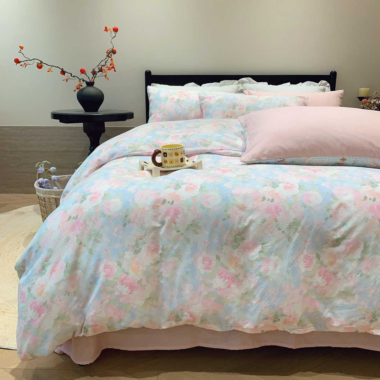 91家纺网 家纺一手货源 找家纺 莱豫家纺 2025新款亲肤舒适双层纱四件套 黎明心境