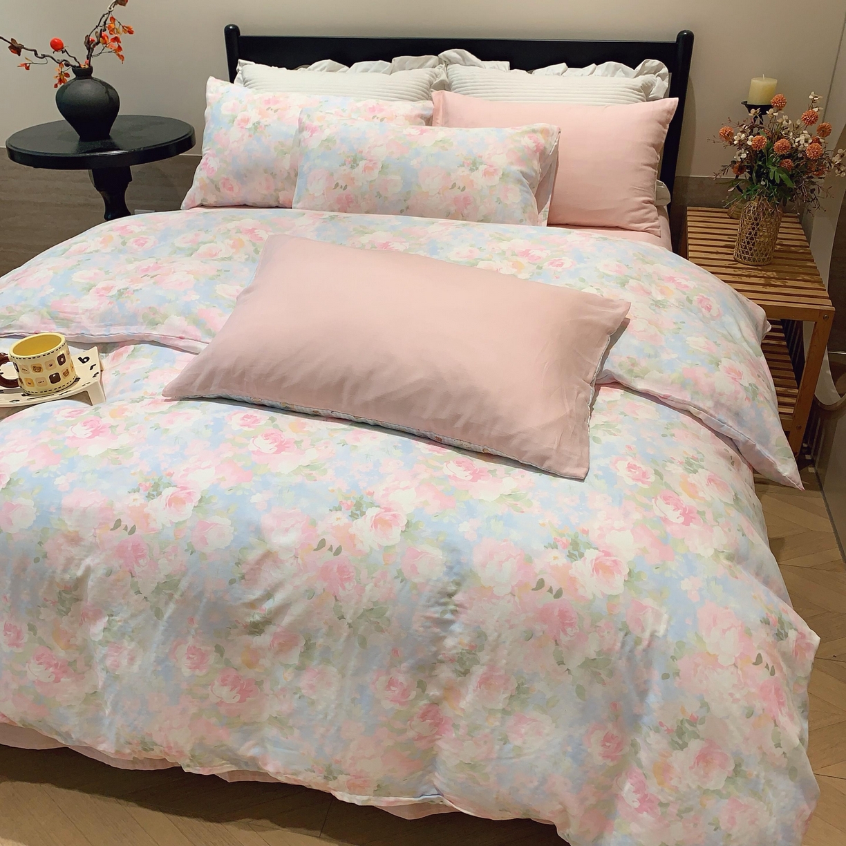 91家纺网 家纺一手货源 找家纺 莱豫家纺 2025新款亲肤舒适双层纱四件套 黎明心境