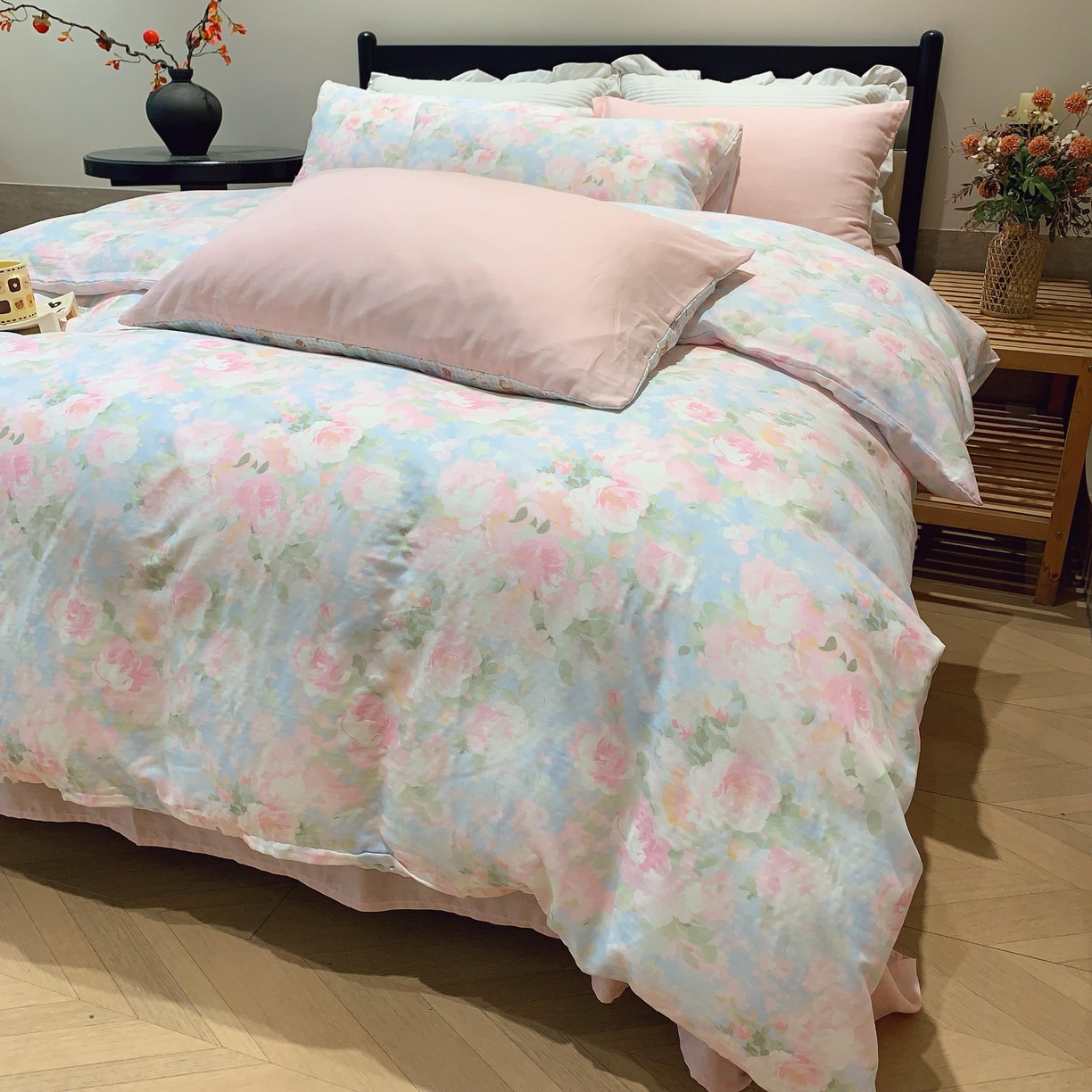 91家纺网 家纺一手货源 找家纺 莱豫家纺 2025新款亲肤舒适双层纱四件套 黎明心境