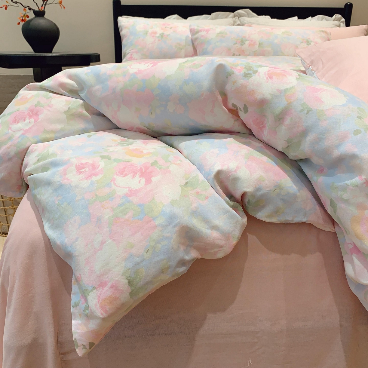 91家纺网 家纺一手货源 找家纺 莱豫家纺 2025新款亲肤舒适双层纱四件套 黎明心境