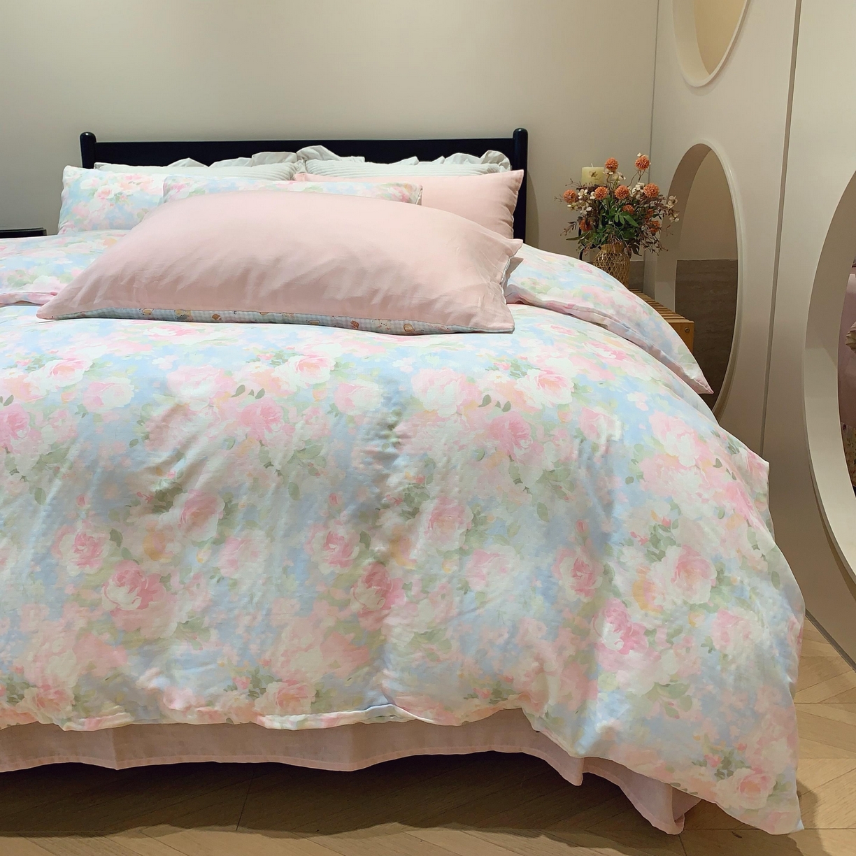 91家纺网 家纺一手货源 找家纺 莱豫家纺 2025新款亲肤舒适双层纱四件套 黎明心境