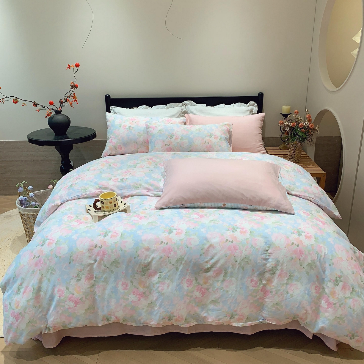 91家纺网 家纺一手货源 找家纺 莱豫家纺 2025新款亲肤舒适双层纱四件套 黎明心境