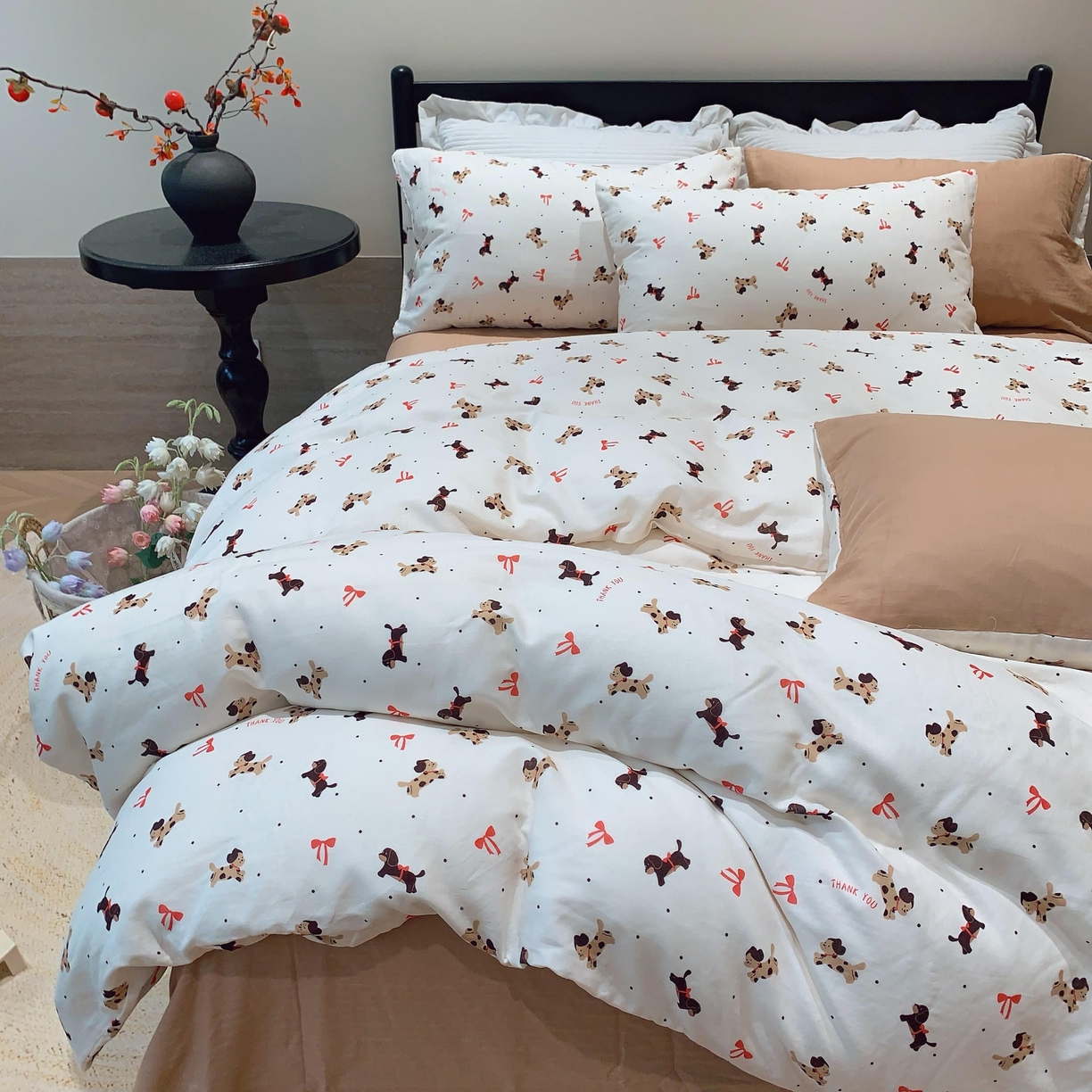 91家纺网 家纺一手货源 找家纺 莱豫家纺 2025新款亲肤舒适双层纱四件套 汪汪队