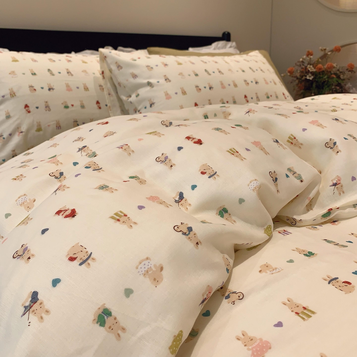 91家纺网 家纺一手货源 找家纺 莱豫家纺 2025新款亲肤舒适双层纱四件套 星夜奇想