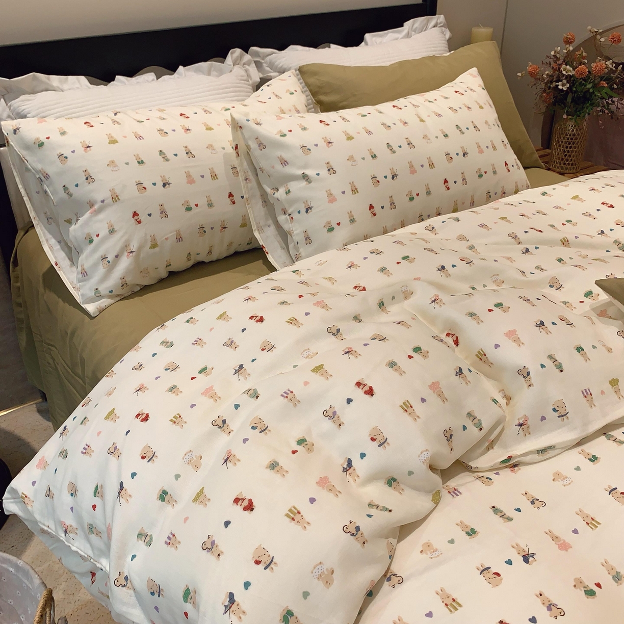 91家纺网 家纺一手货源 找家纺 莱豫家纺 2025新款亲肤舒适双层纱四件套 星夜奇想