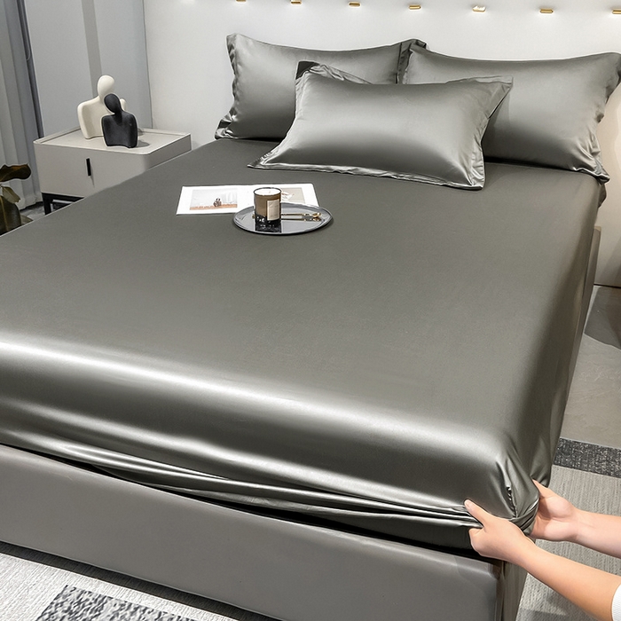 丝芙妮家居（原乐视家纺） 2025春夏新款纯色天丝单床笠 床笠单件 都市灰
