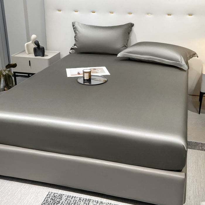 91家纺网 家纺一手货源 找家纺 丝芙妮家居（原乐视家纺） 2025春夏新款纯色天丝单床笠 床笠单件 都市灰