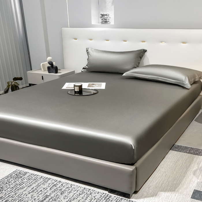 91家纺网 家纺一手货源 找家纺 丝芙妮家居（原乐视家纺） 2025春夏新款纯色天丝单床笠 床笠单件 都市灰