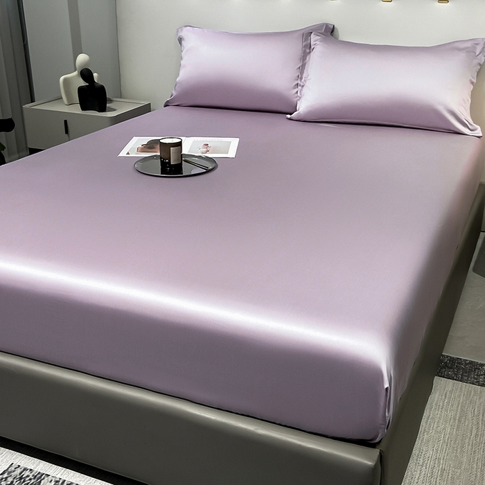 91家纺网 家纺一手货源 找家纺 丝芙妮家居（原乐视家纺） 2025春夏新款纯色天丝单床笠 床笠单件 风信紫