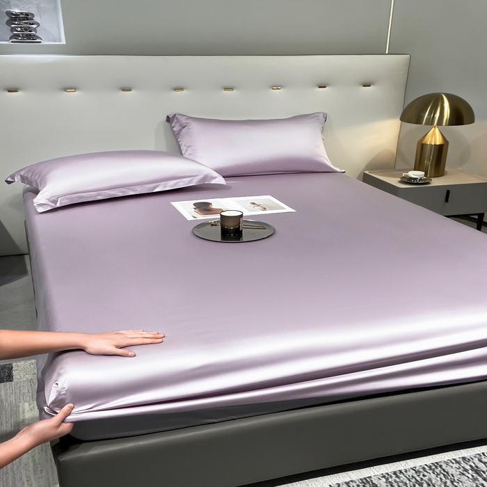 91家纺网 家纺一手货源 找家纺 丝芙妮家居（原乐视家纺） 2025春夏新款纯色天丝单床笠 床笠单件 风信紫