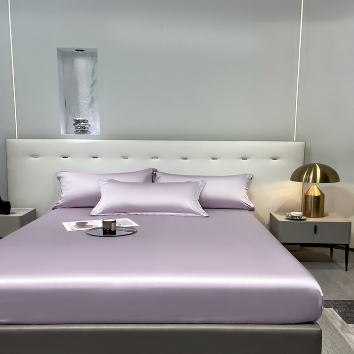 91家纺网 家纺一手货源 找家纺 丝芙妮家居（原乐视家纺） 2025春夏新款纯色天丝单床笠 床笠单件 风信紫