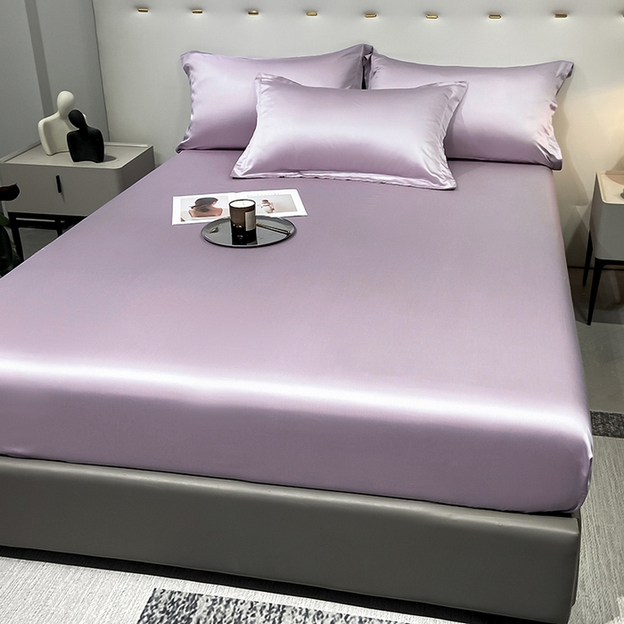 91家纺网 家纺一手货源 找家纺 丝芙妮家居（原乐视家纺） 2025春夏新款纯色天丝单床笠 床笠单件 风信紫