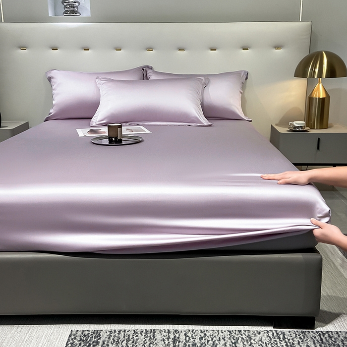 91家纺网 家纺一手货源 找家纺 丝芙妮家居（原乐视家纺） 2025春夏新款纯色天丝单床笠 床笠单件 风信紫