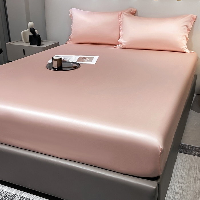 91家纺网 家纺一手货源 找家纺 丝芙妮家居（原乐视家纺） 2025春夏新款纯色天丝单床笠 床笠单件 欢乐粉