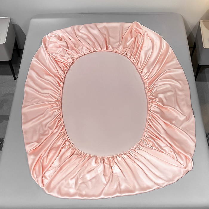 91家纺网 家纺一手货源 找家纺 丝芙妮家居（原乐视家纺） 2025春夏新款纯色天丝单床笠 床笠单件 欢乐粉