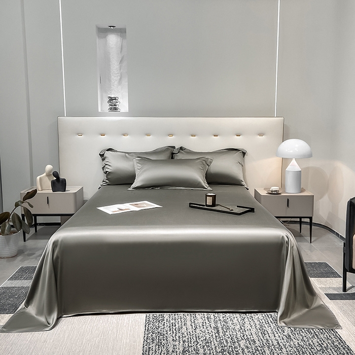 丝芙妮家居（原乐视家纺） 2025春夏新款纯色天丝单床单 床单单件 都市灰