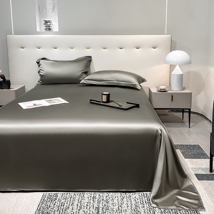 91家纺网 家纺一手货源 找家纺 丝芙妮家居（原乐视家纺） 2025春夏新款纯色天丝单床单 床单单件 都市灰