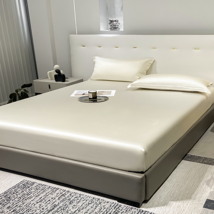 91家纺网 家纺一手货源 找家纺 丝芙妮家居（原乐视家纺） 2025春夏新款纯色天丝单床笠 床笠单件 奶昔