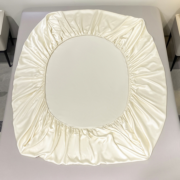 91家纺网 家纺一手货源 找家纺 丝芙妮家居（原乐视家纺） 2025春夏新款纯色天丝单床笠 床笠单件 奶昔