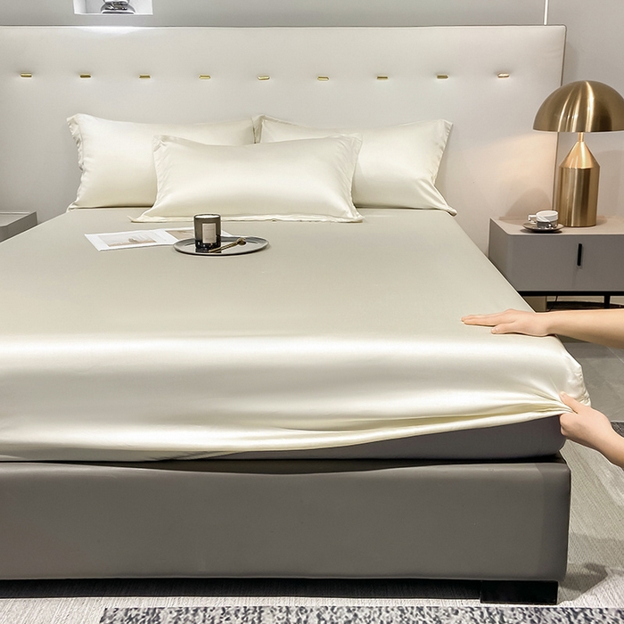 91家纺网 家纺一手货源 找家纺 丝芙妮家居（原乐视家纺） 2025春夏新款纯色天丝单床笠 床笠单件 奶昔