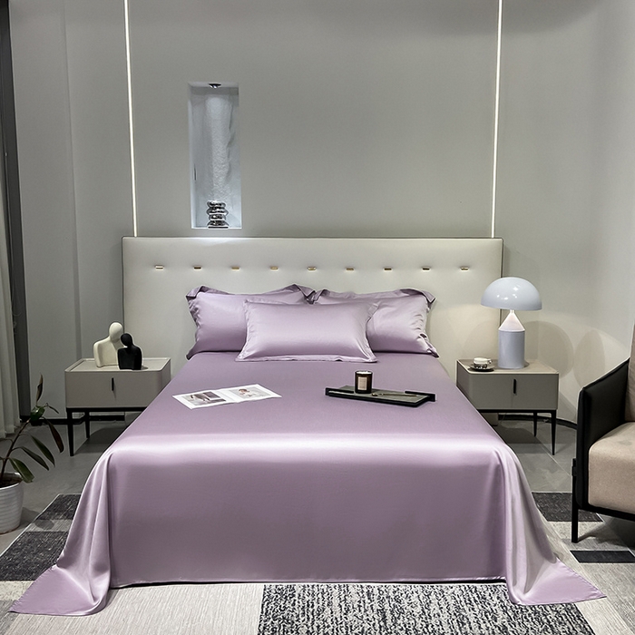 丝芙妮家居（原乐视家纺） 2025春夏新款纯色天丝单床单 床单单件 风信紫