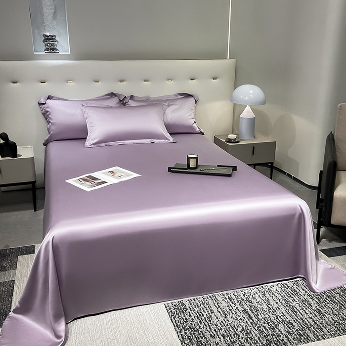 91家纺网 家纺一手货源 找家纺 丝芙妮家居（原乐视家纺） 2025春夏新款纯色天丝单床单 床单单件 风信紫