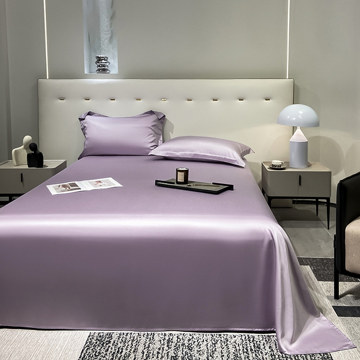 91家纺网 家纺一手货源 找家纺 丝芙妮家居（原乐视家纺） 2025春夏新款纯色天丝单床单 床单单件 风信紫