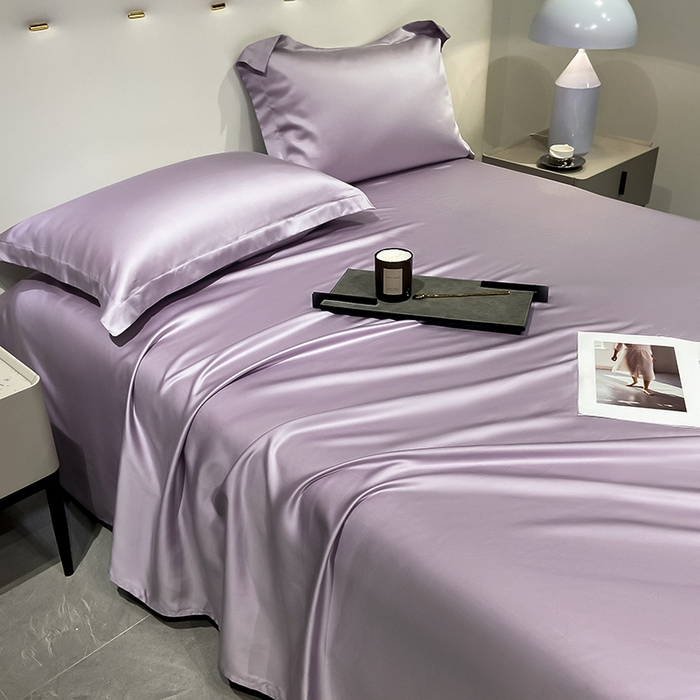 91家纺网 家纺一手货源 找家纺 丝芙妮家居（原乐视家纺） 2025春夏新款纯色天丝单床单 床单单件 风信紫