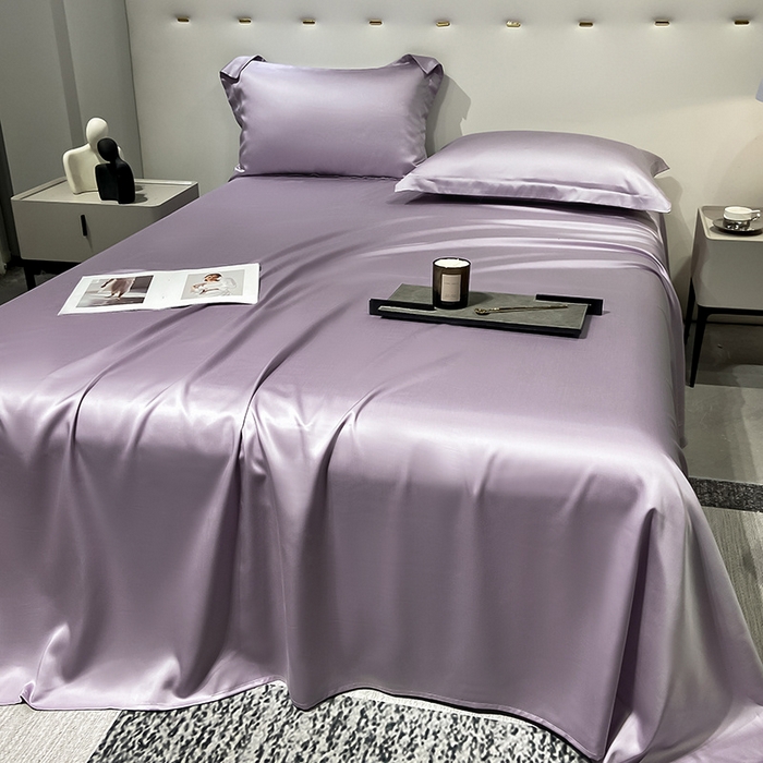 91家纺网 家纺一手货源 找家纺 丝芙妮家居（原乐视家纺） 2025春夏新款纯色天丝单床单 床单单件 风信紫