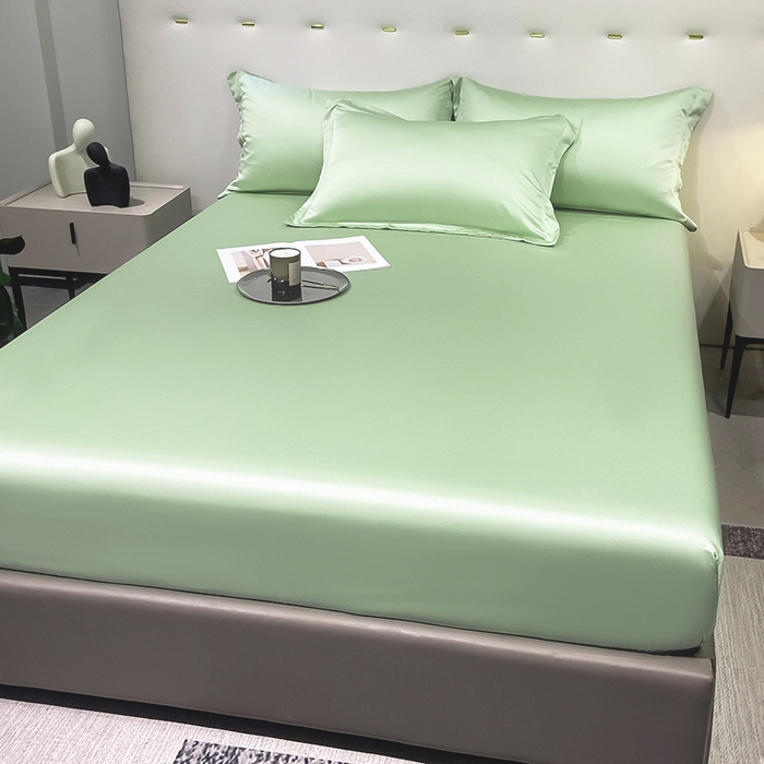 91家纺网 家纺一手货源 找家纺 丝芙妮家居（原乐视家纺） 2025春夏新款纯色天丝单床笠 床笠单件 嫩绿