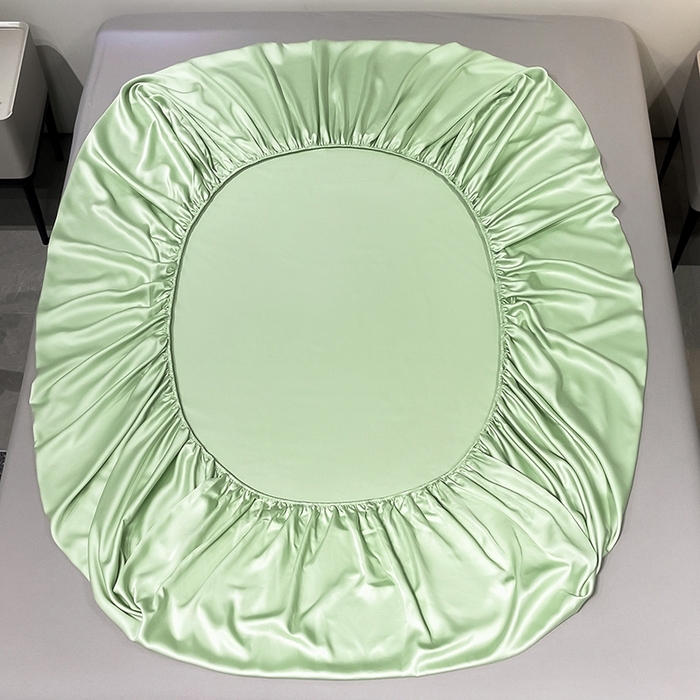 91家纺网 家纺一手货源 找家纺 丝芙妮家居（原乐视家纺） 2025春夏新款纯色天丝单床笠 床笠单件 嫩绿